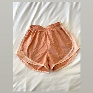 Nike light pink/peach dri-fit shorts with inside liner